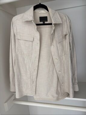 Banana Republic Light Beige Woven Shirt Jacket